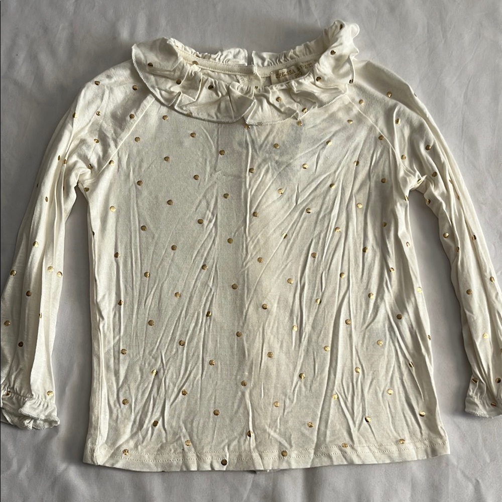 Chelsea & Violet Baby Ivory Top with Gold Accents